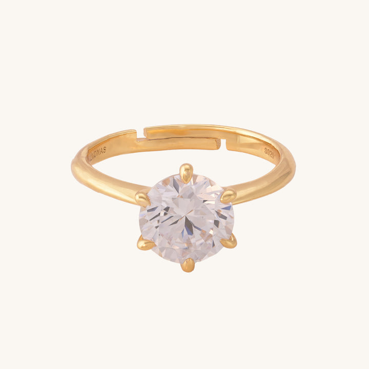 Shop Royal Solitaire Ring- 18k Gold Vermeil Palmonas-4