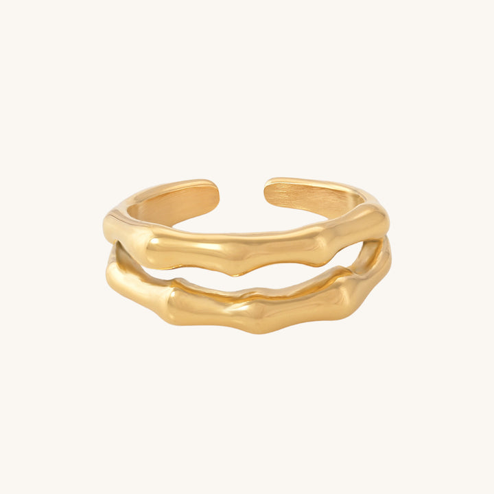 Shop Wobbly Double Ring- 18k Gold Plated Palmonas-5