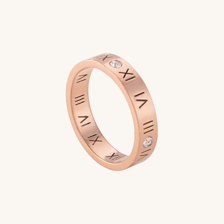 Shop Roman Numerals Ring- 18k Rose Gold Plated Palmonas-6