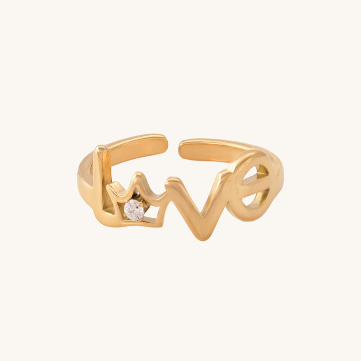 Shop Love Script Ring- 18k Gold Plated Palmonas-5