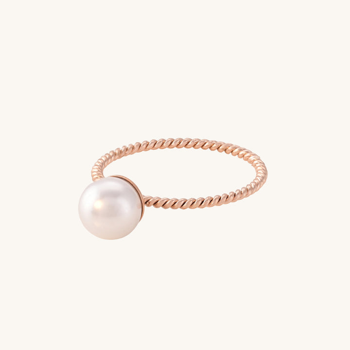 Shop Dainty Pearl Ring- 18k Rose Gold Plated Palmonas-6