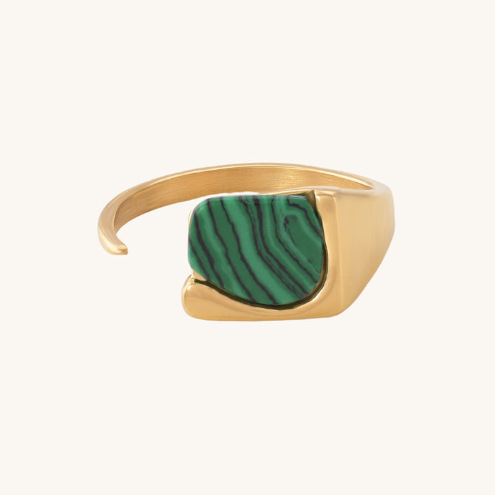 Shop Green Vintage Ring- 18k Gold Plated Palmonas-5