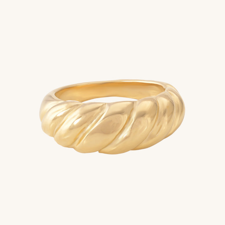 Shop Twisted Croissant Ring- 18k Gold Plated Palmonas-4
