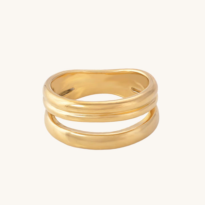 Shop Multi Lines Ring- 18k Gold Plated Palmonas-5