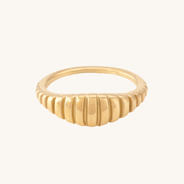 Shop Vintage Ribbed Dome Ring | 18k Gold Plated Palmonas-2