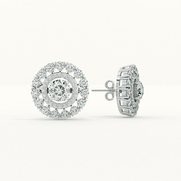 Sparkling Round CZ 925 Sterling Silver Stud Earrings