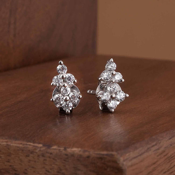 Ice Flower Crystal 925 Sterling Silver Studs