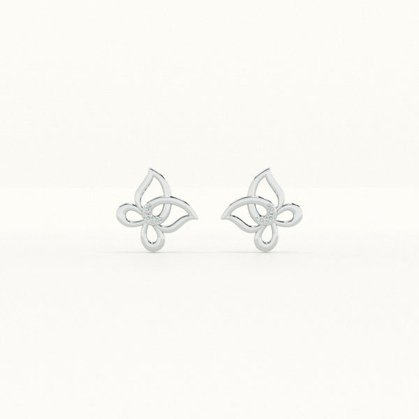 Butterfly Bloom Lab-Grown Diamond + 925 Sterling Silver Earrings