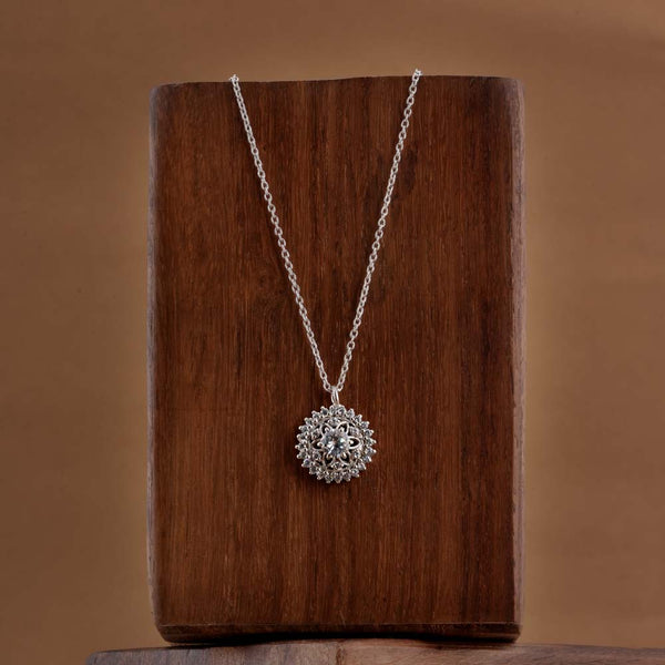 Vintage Glamour Floral 925 Sterling Silver Necklace