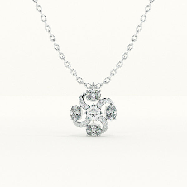 Glitter Bloom Cross 925 Sterling Silver Pendant