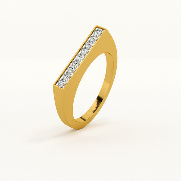Gold Rectangular 0.05 Carat Lab-Grown Diamond Ring