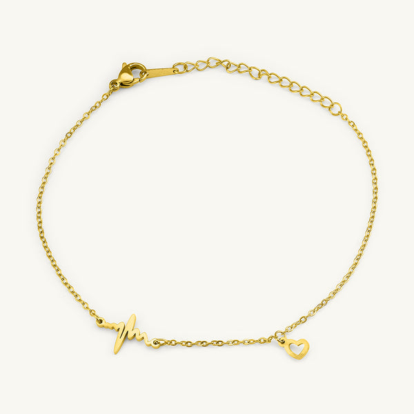 Heartbeat Harmony Gold Anklet