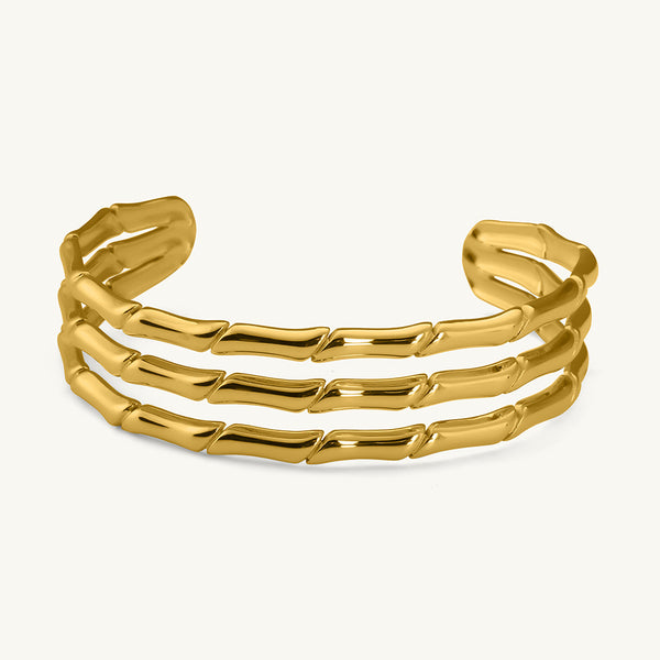 Chunky Gold Ladder Cuff Bracelet