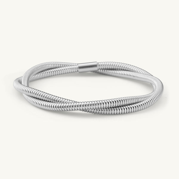 Silver Coiled Bangle
