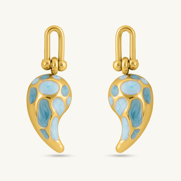 Spotted Swirl Drop Earrings