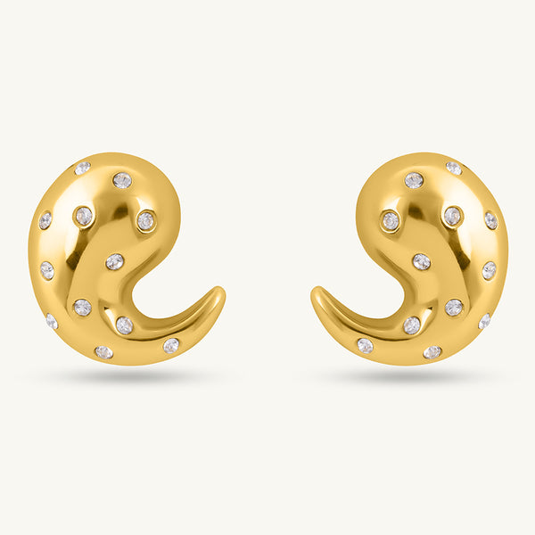 Golden Spark Paisley Earrings