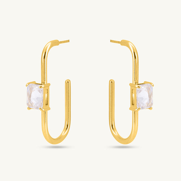 Golden Prism Geometric Earrings