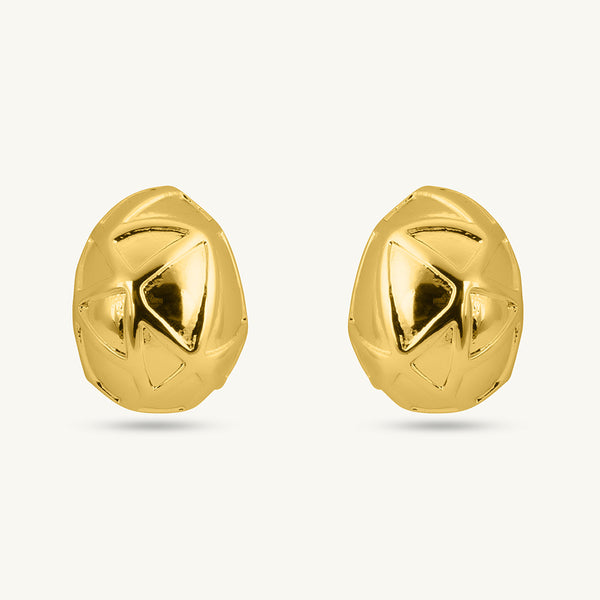 Modern Gold Dome Earrings