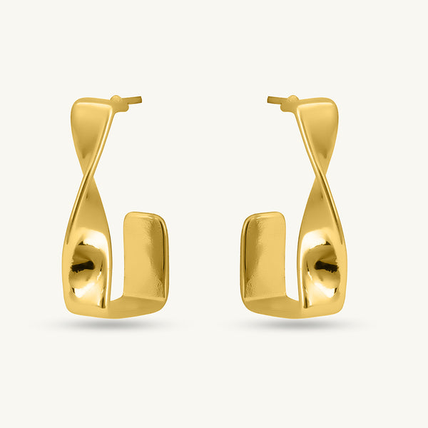Twisted Gold Hoop Earrings