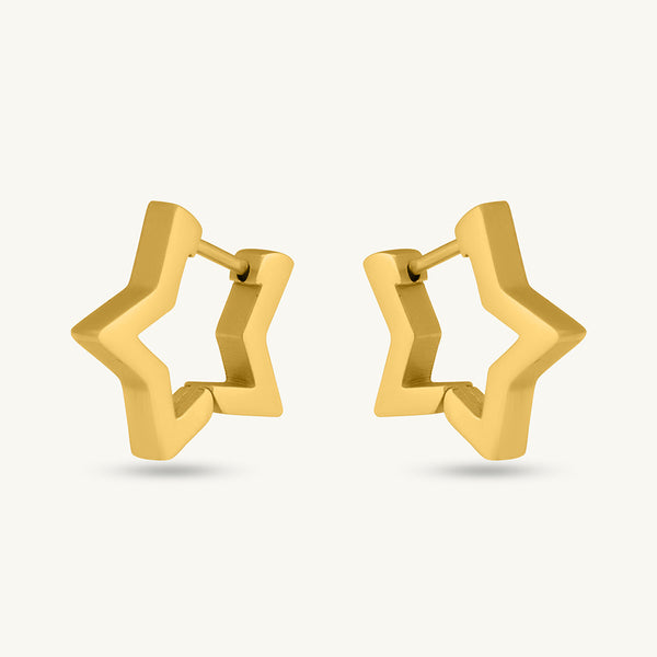 Outline Star Huggie Earrings