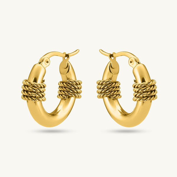 Gold Tyre Hoop Earrings