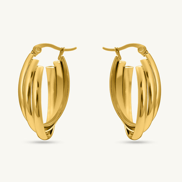 Elegant Oval Hoop Earrings