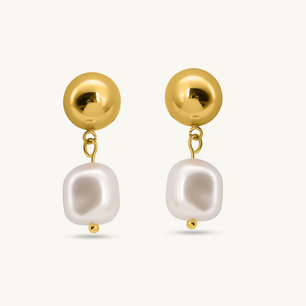 Ember Tear Pearl Earrings