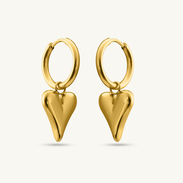 Love Dangle Hoops Earrings