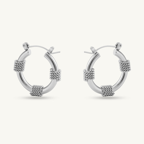 Lustre Links Silver Hoop Earrings