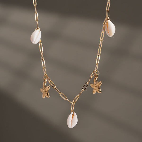 Shell & Starfish Link Necklace