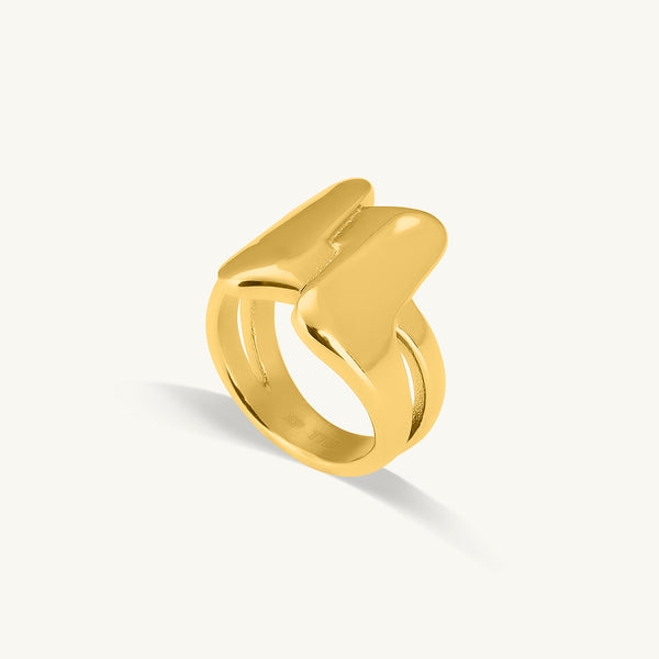 Modern Gold Abstract Ring