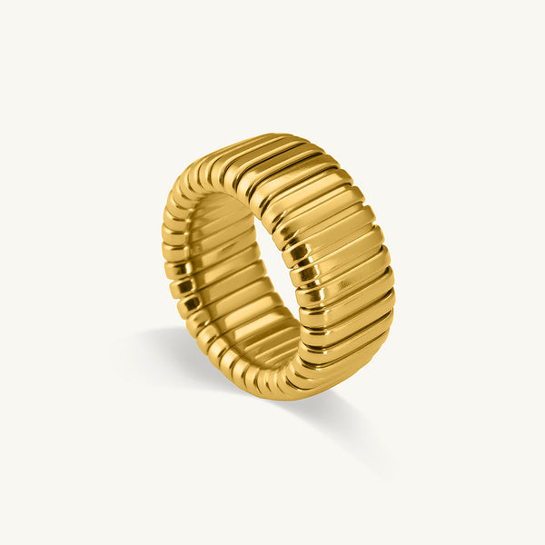 Grooved Gold Ring