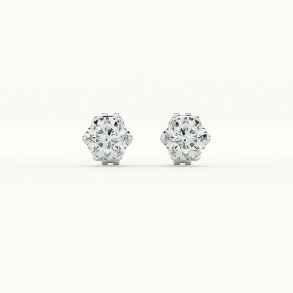 Halo-Style Diamond 925 Sterling Silver Studs