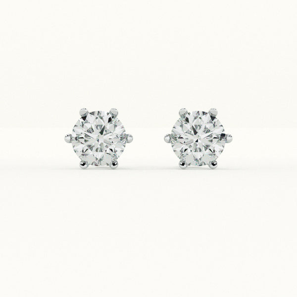 Hexa Halo Diamond 925 Sterling Silver Studs