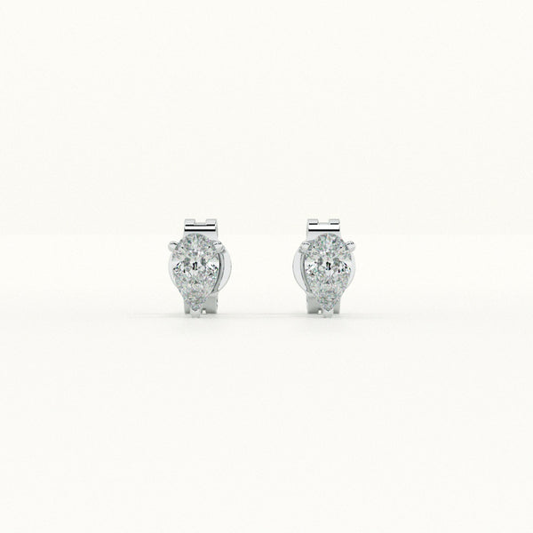 Pear-Shaped Diamond 925 Sterling Silver Studs