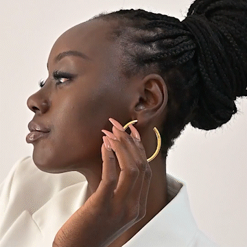 Shop Timeless Styling C Hoops Earrings | 18k Gold Plated Palmonas-13