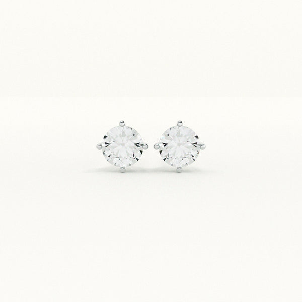 Lab-Grown Diamond Solitaire 925 Sterling Silver Earrings | 0.40 Carat