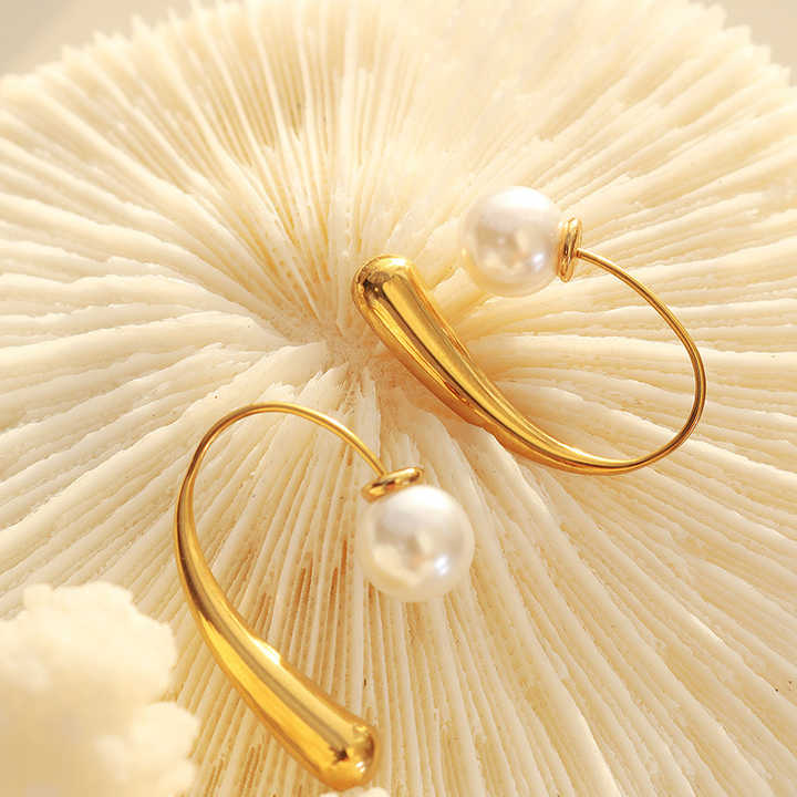 Shop Pearl Hook Earrings Palmonas-5