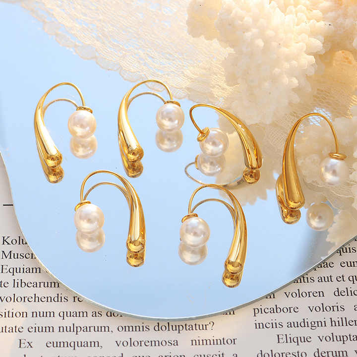 Shop Pearl Hook Earrings Palmonas-4