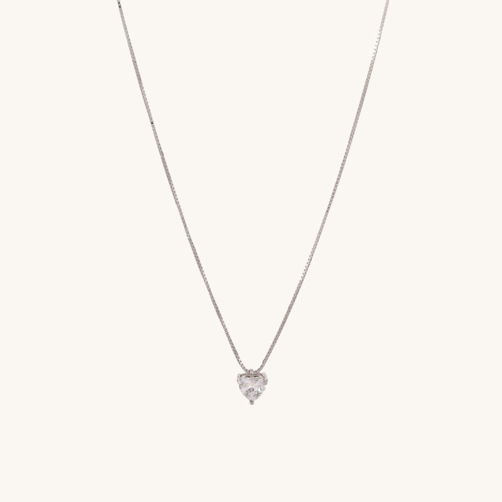 Shop Heart Solitaire Necklace- 925 Silver Palmonas-2