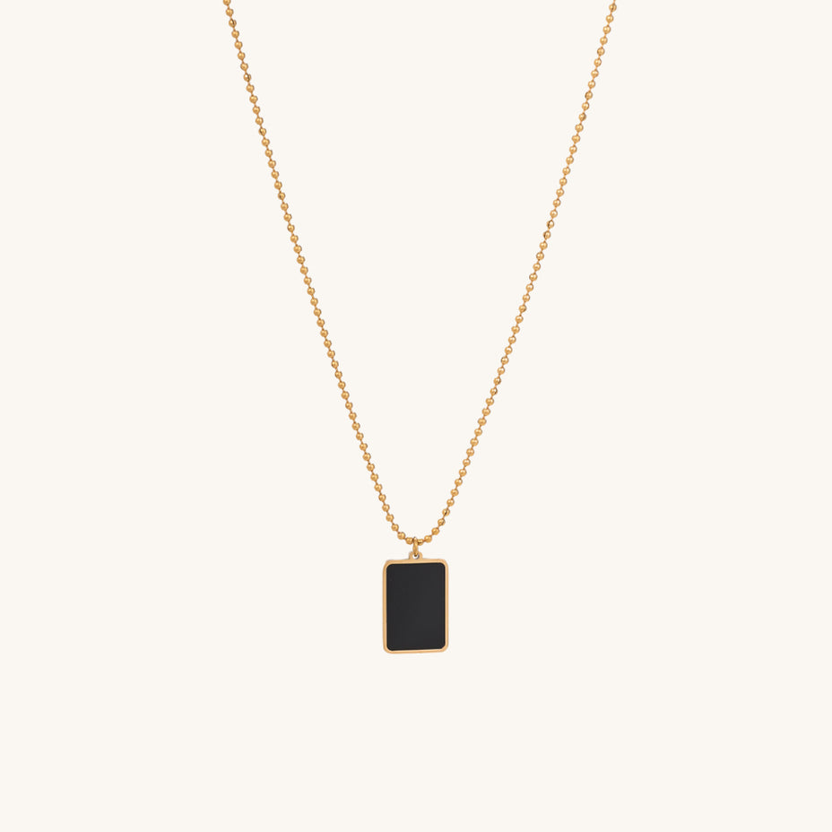 Shop Black Onyx Necklace- 18k Gold Plated Palmonas-2