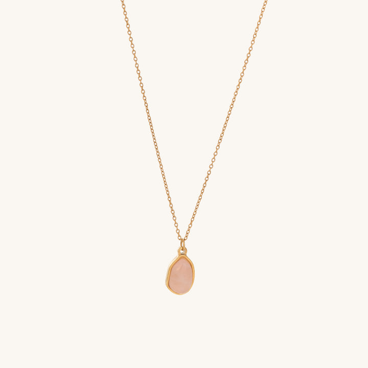 Shop Pink Quartz Necklace- 18k Gold Plated Palmonas-2