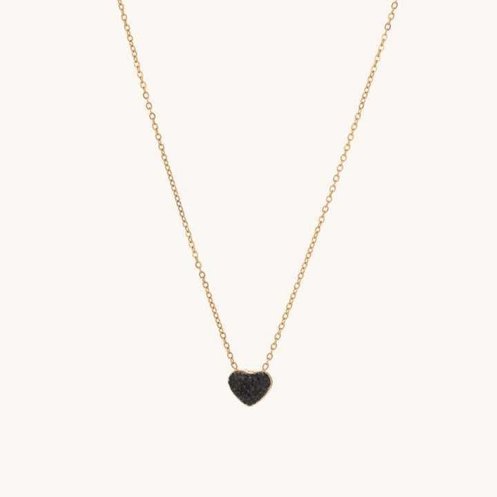 Shop Medium Black Heart Necklace- 18k Gold Plated Palmonas-2