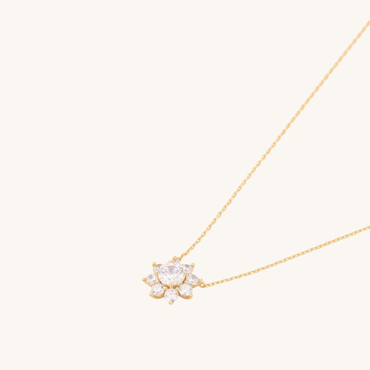 Shop Flower Solitaire Necklace- 18K Gold Vermeil Palmonas-2