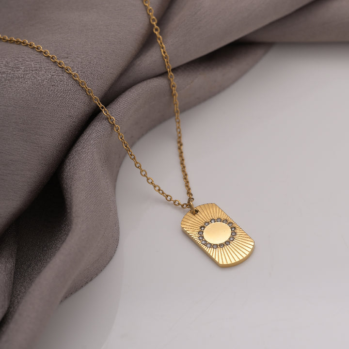 Shop Delicate Round Rays Necklace- 18k Gold Plated Palmonas-4