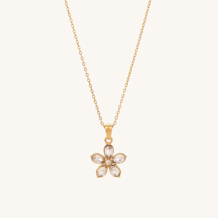 Shop Flower Stone Necklace- 18k Gold Plated Palmonas-2