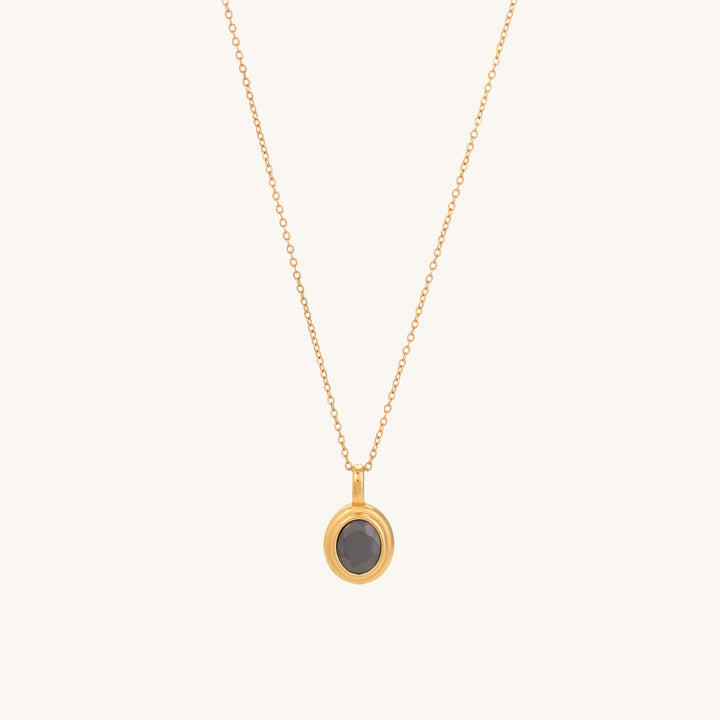 Shop Black Emerald Oval Pendant -18K Gold PLATED Palmonas-2