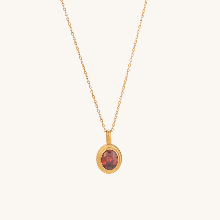Shop Red Emerald Oval Pendant | 18k Gold Plated Palmonas-2