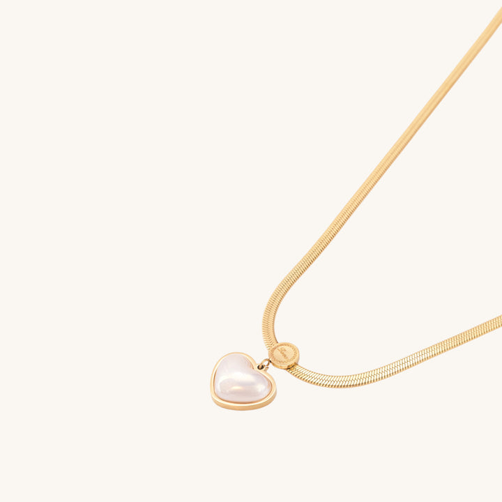Shop Snake Chain Love Pearl Necklace | 18k Gold Plated Palmonas-2
