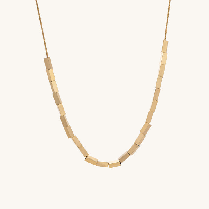 Shop Cuboid Metalic Beads Necklace Palmonas-2